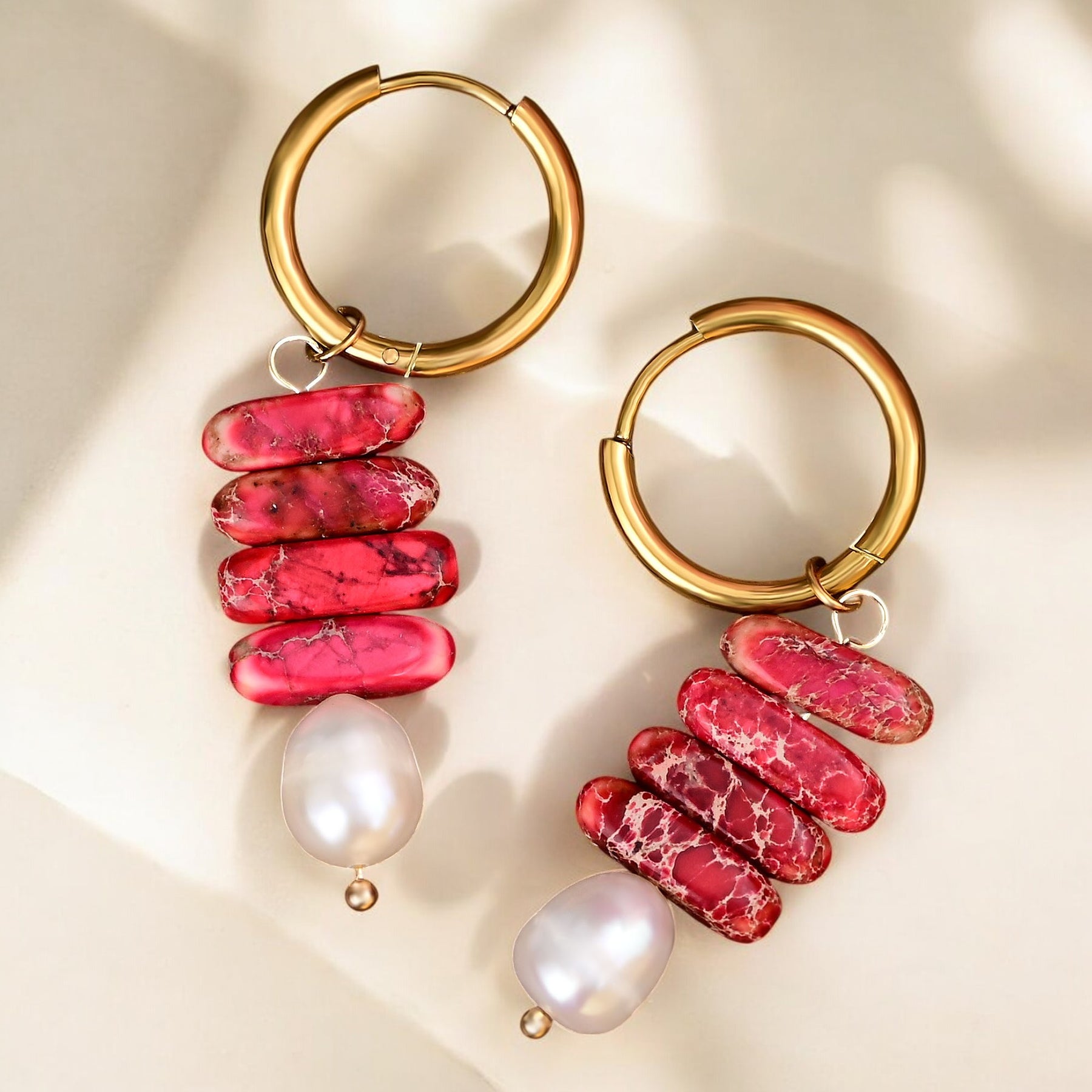 Ocean Bliss Perlen- & Jade-Jaspis-Creolen