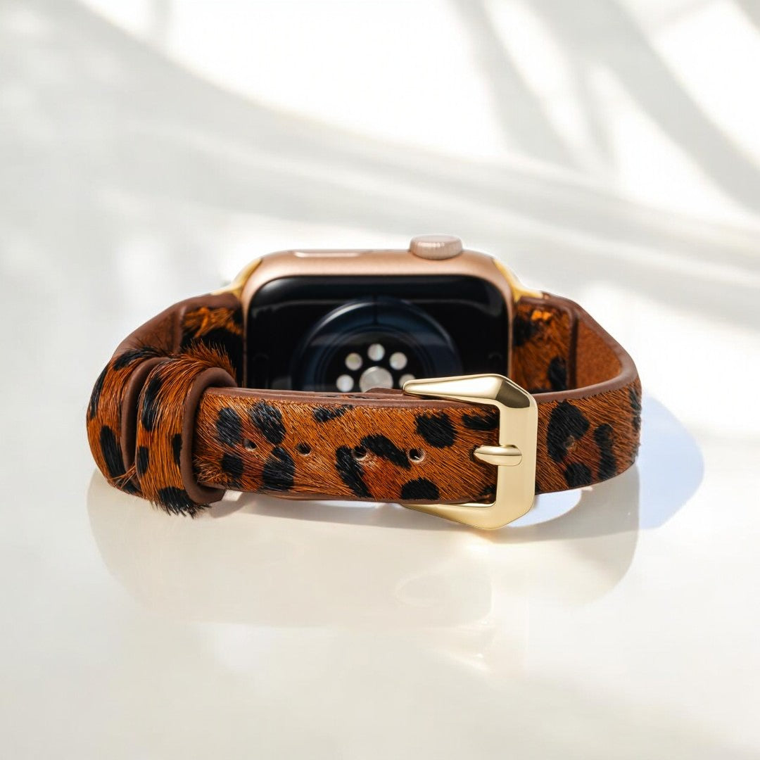 Panthera braunes Leder Apple Watch Armband