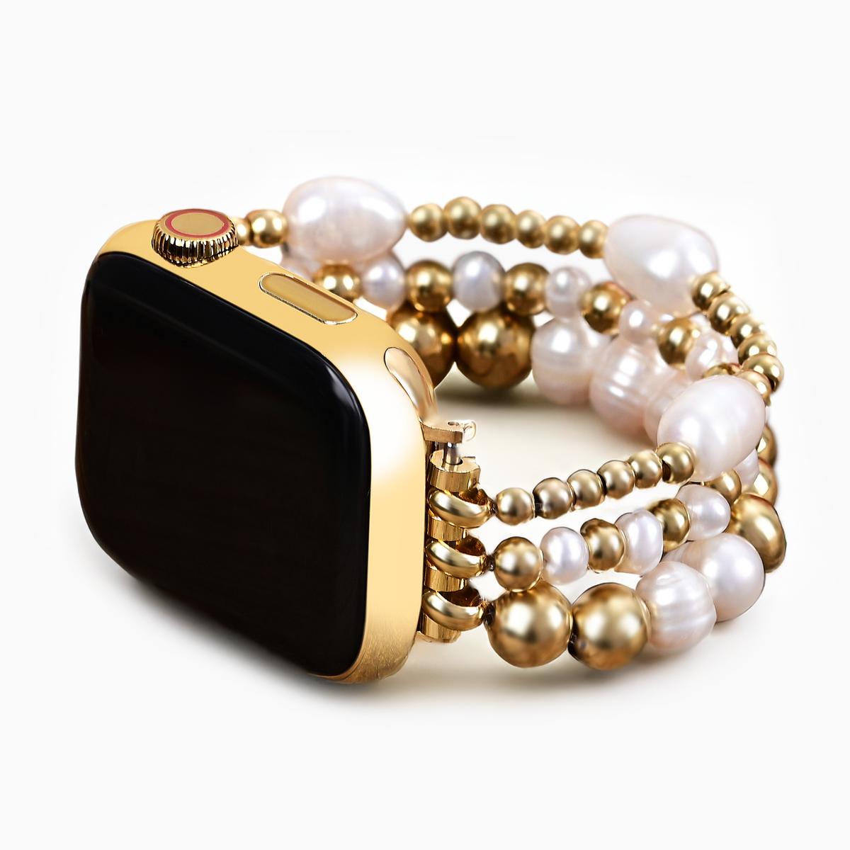 Golden Freshwater Pearl Stretch Apple Watch Armband