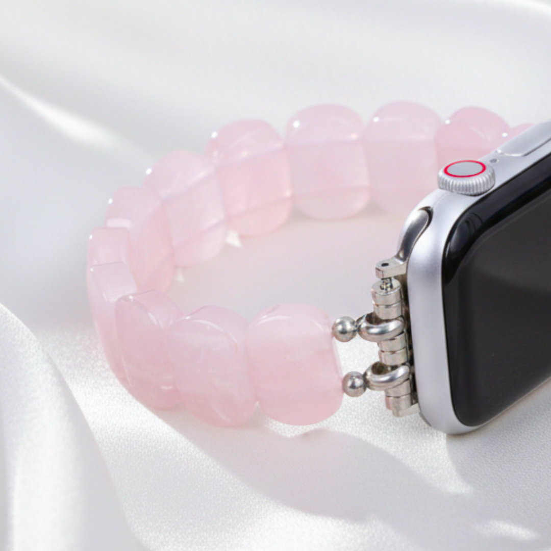 Weiches Blush-Quarz-Stretcharmband für Apple Watch