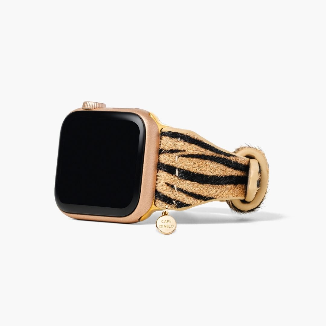 Elegante Streifen Leder Apple Watch Armband