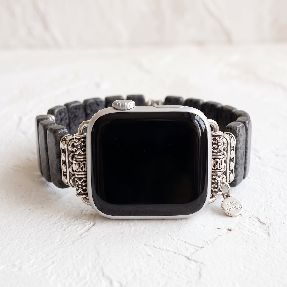 Stretch-Armband für Apple Watch aus Mitternachtsjaspis