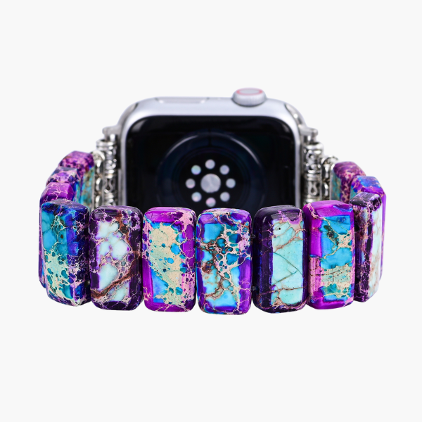 Majestätisches tibetisches Jaspis-Stretch-Apple Watch-Armband