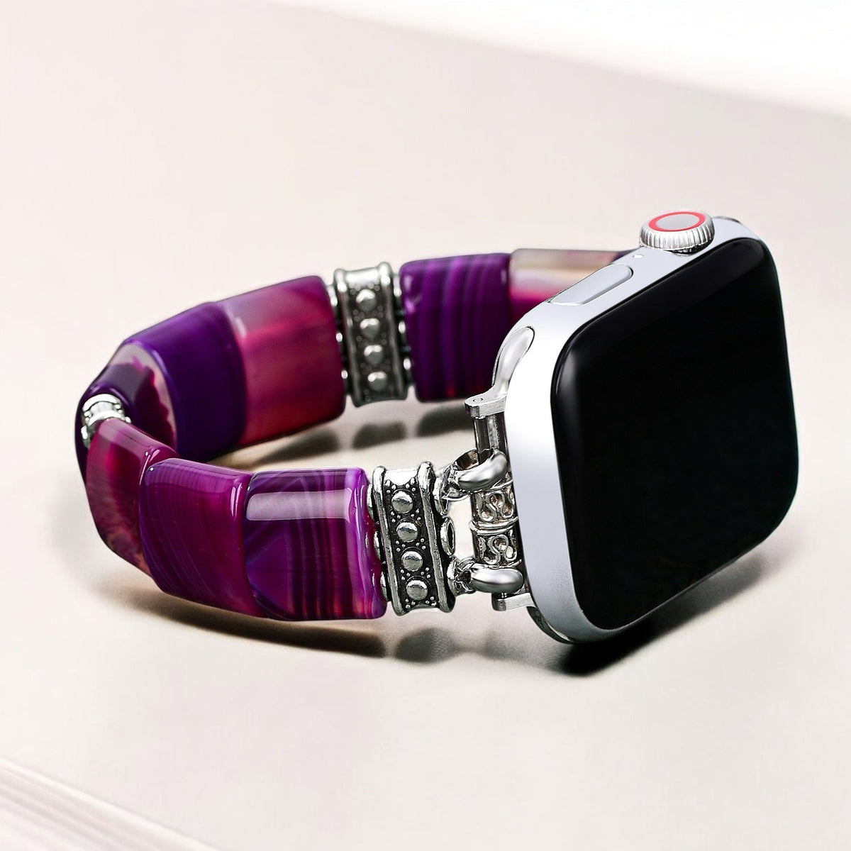 Amethyst Aura Achat Stretch Apple Watch Armband