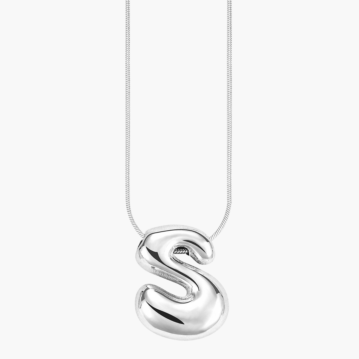 Silberner Glow-Bubble-Letter-Anfangsanhänger