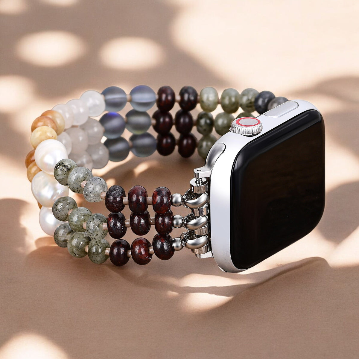 Tropischer Earth Stone Stretch Apple Watch Armband