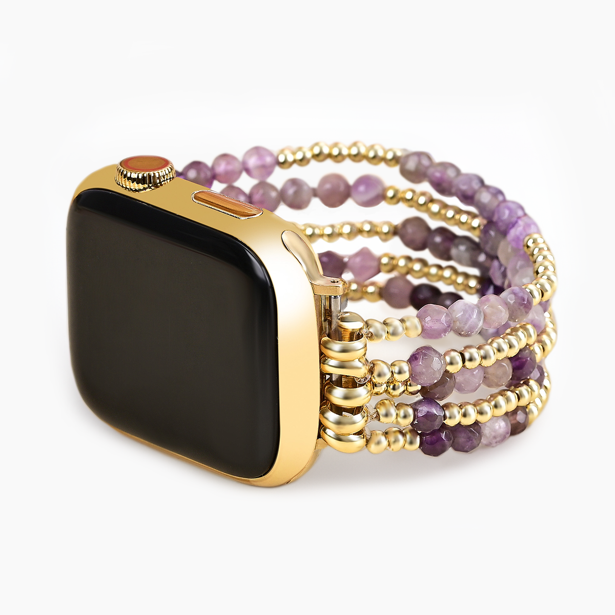 Golden Violet Amethyst Stretch Apple Watch Armband