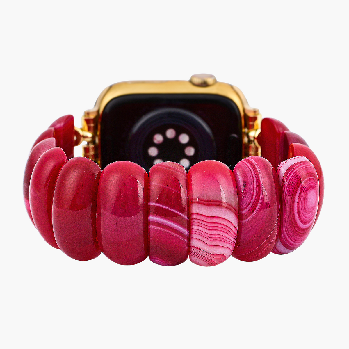 Crimson Mirage Achat Stretch Apple Watch Armband