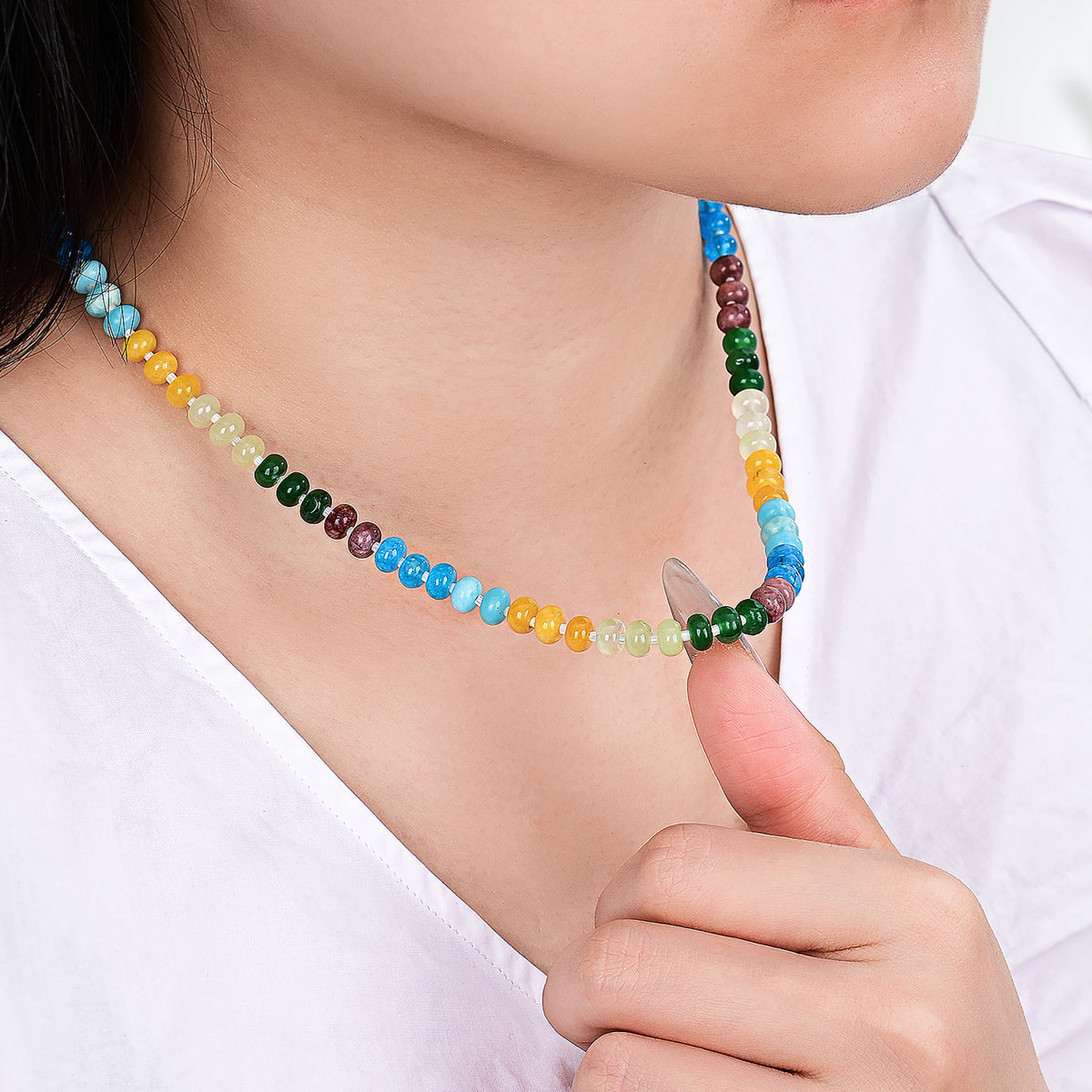 Sonnenaufgang Charm Stein Halskette