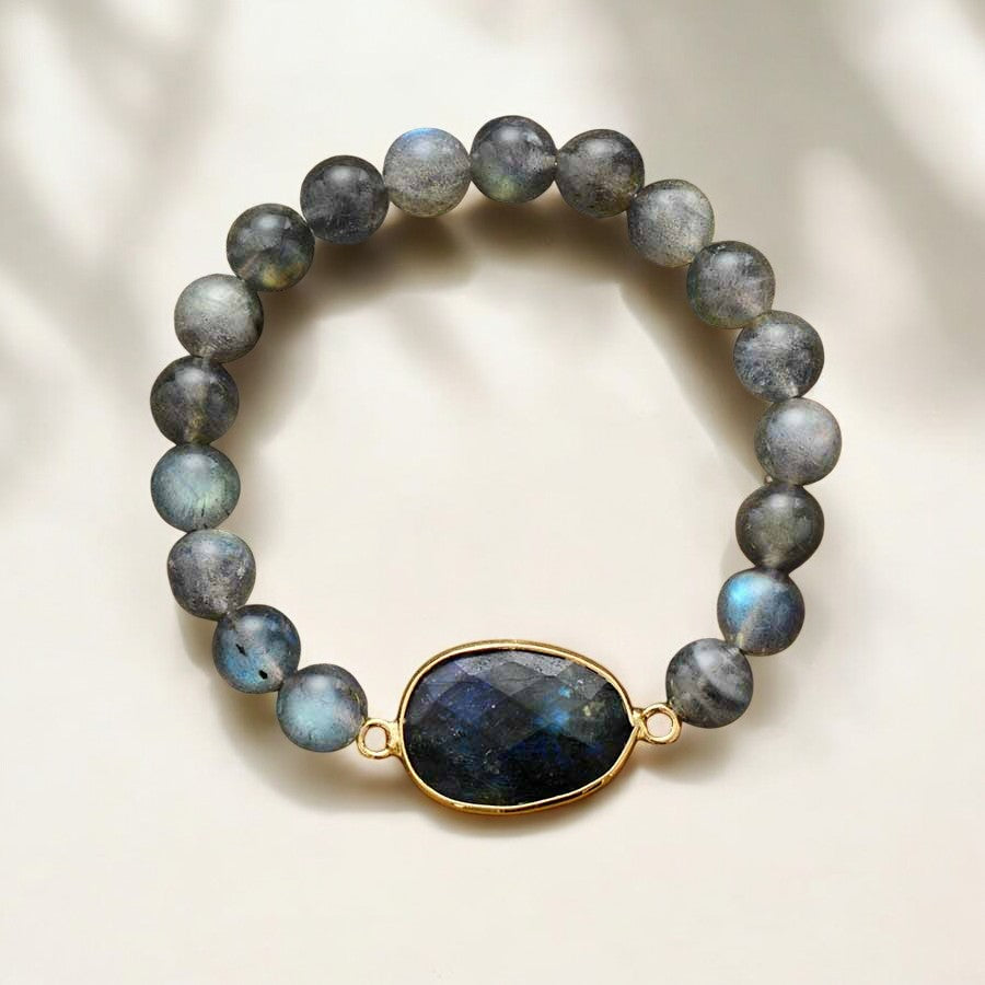 Blaues Labradorit-Edelsteinarmband