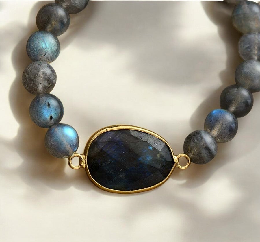 Blaues Labradorit-Edelsteinarmband
