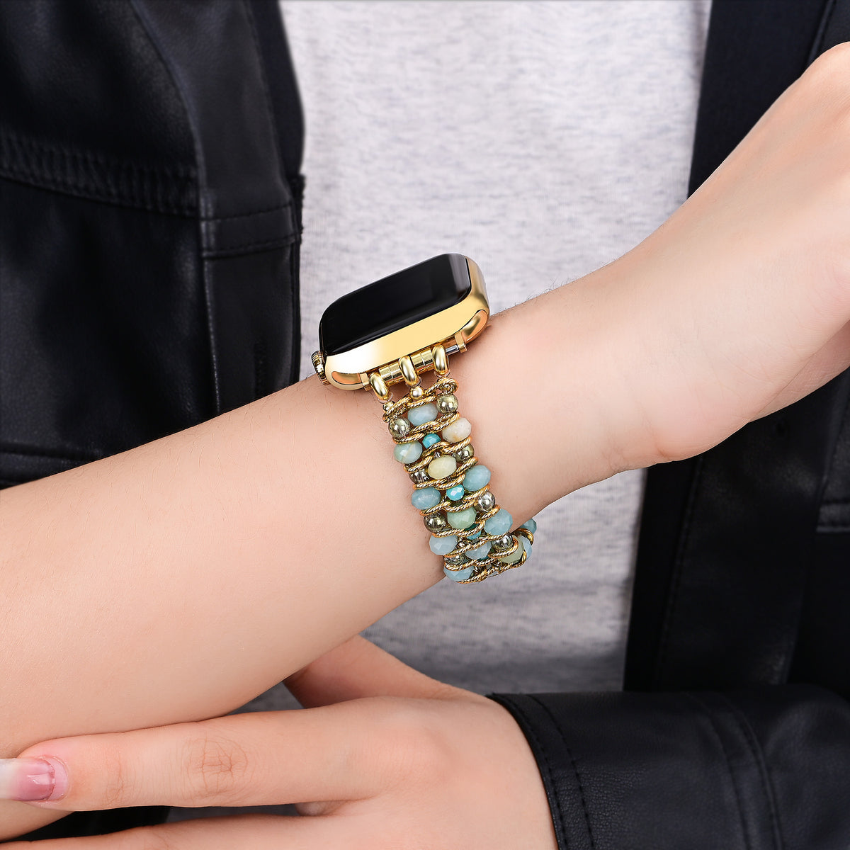 Amazonit Traum Geflochtenes Apple Watch Armband