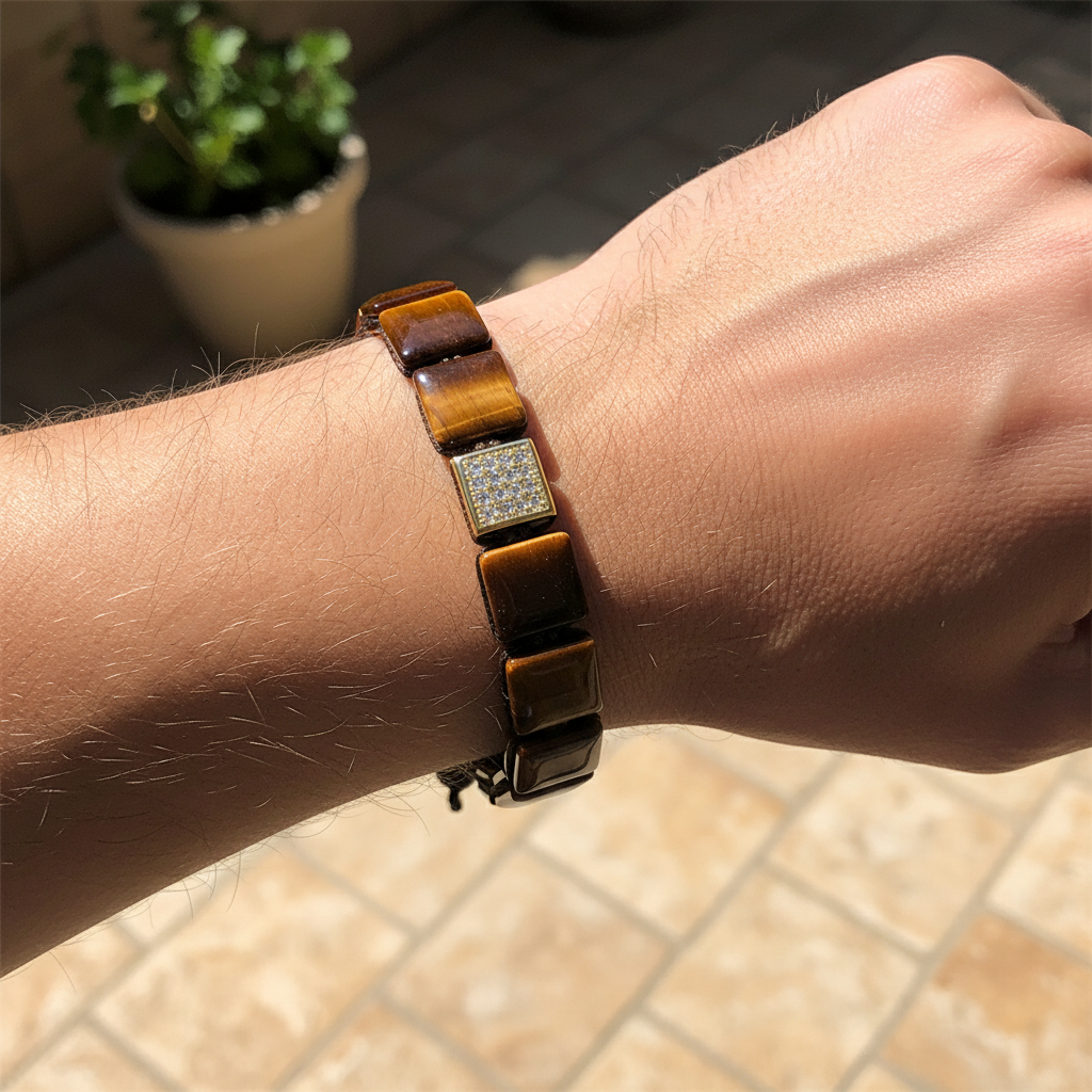 Herren Armband aus rotem Tigerauge