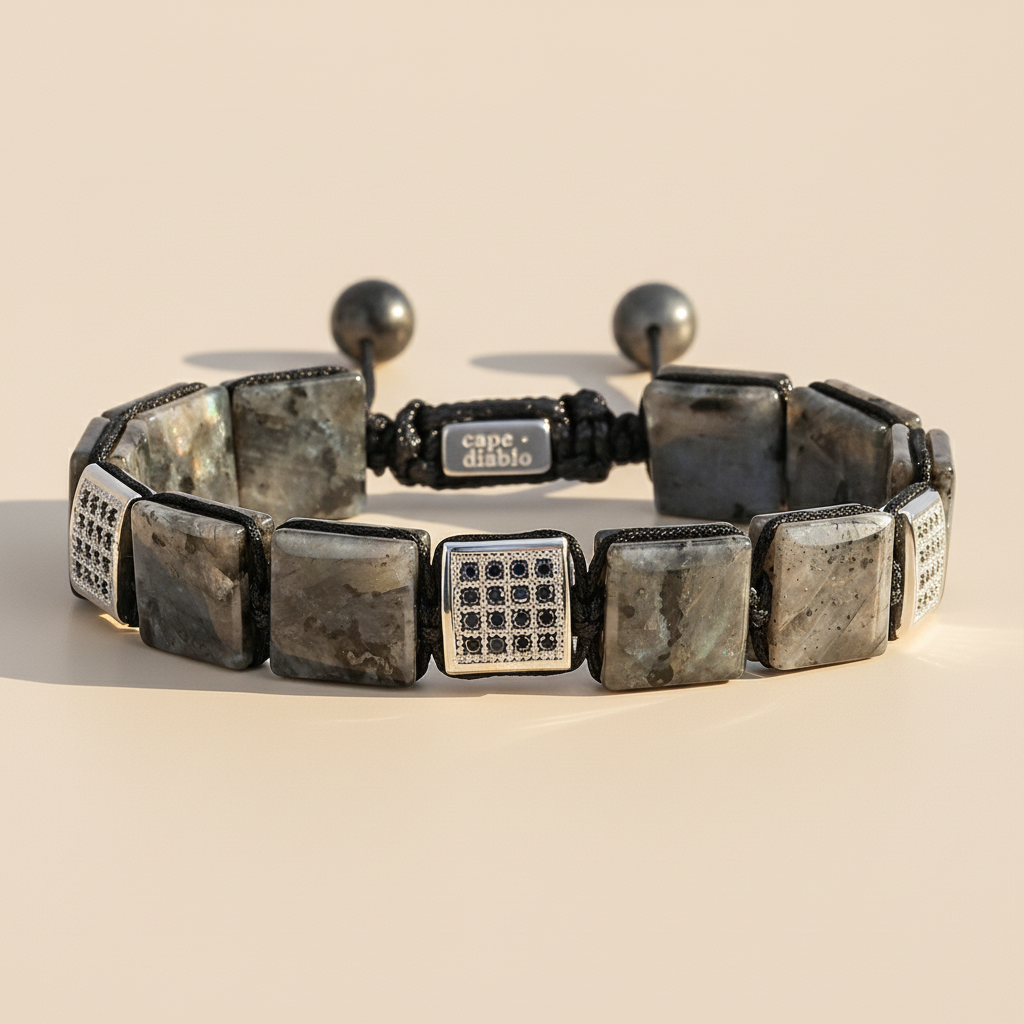 Herren Armband aus schwarzem Labradorit