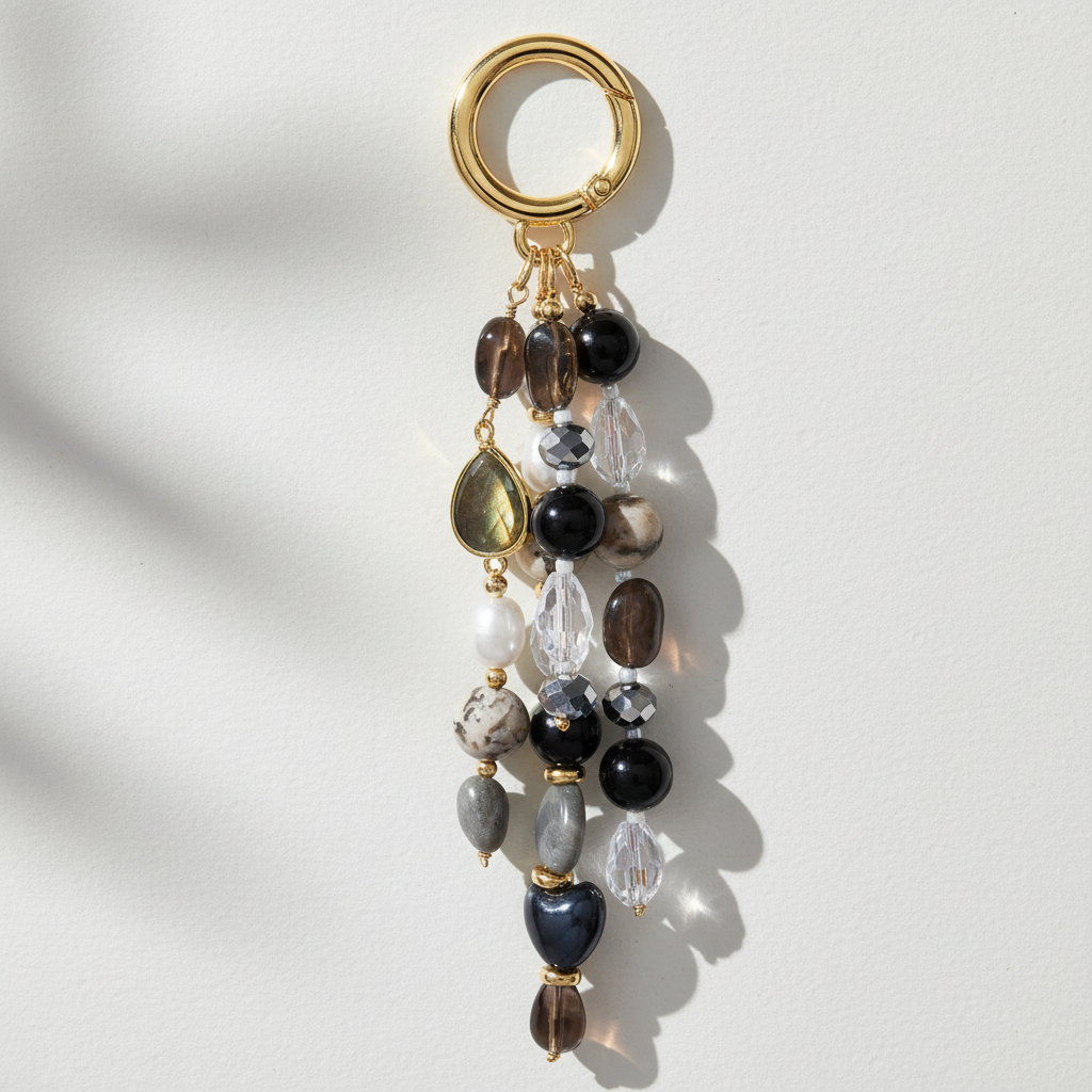 Labradorit Obsidian Harmonie Taschenanhänger