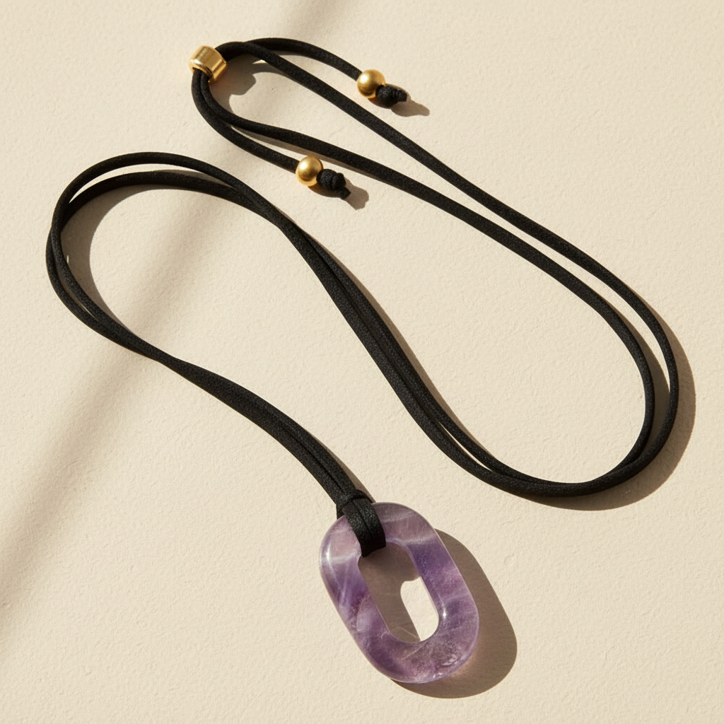 Wildleder Amethyst Gelassenheit Halskette