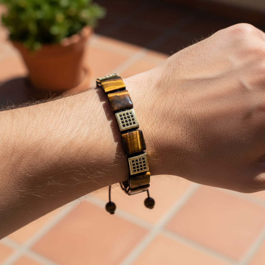 Herren Gelbes Tigerauge Armband