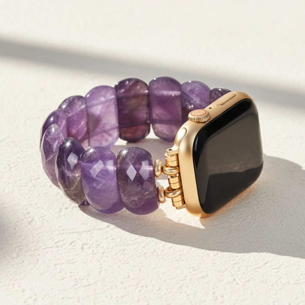 Heilender Amethyst Schutz Stretch Apple Watch Armband