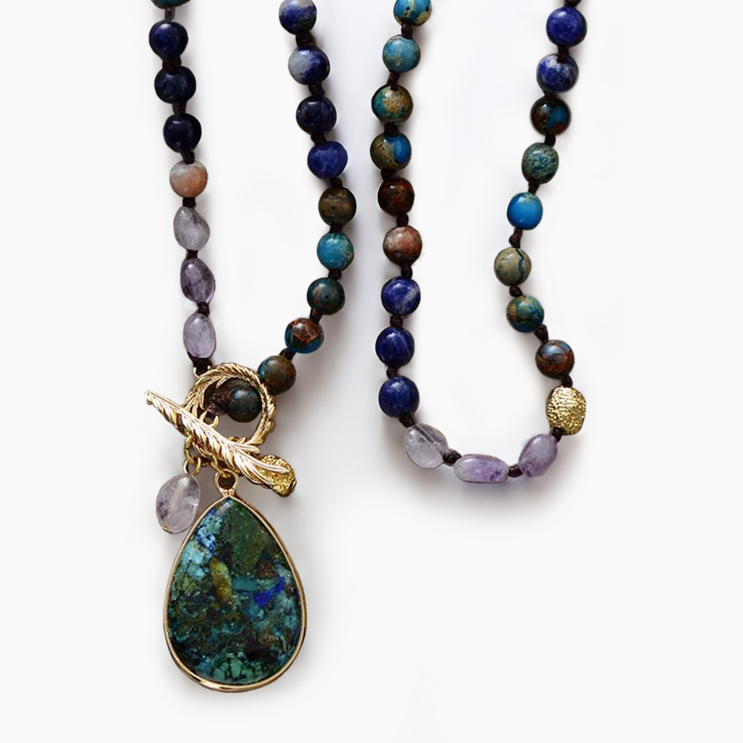 Heilender Amethyst-Tropfen-Anhänger Halskette