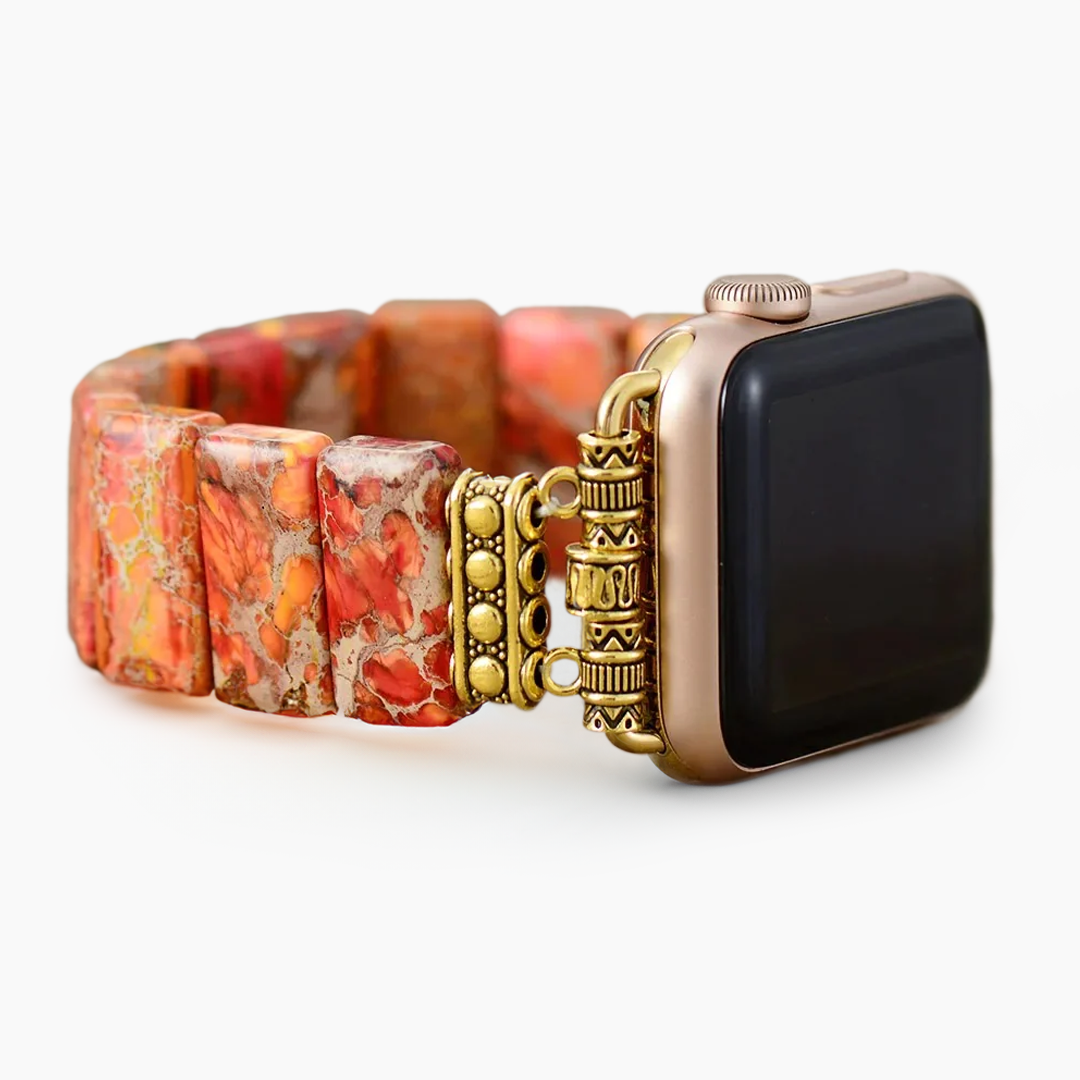 Kürbis Tibetischer Jaspis Stretch Apple Watch Armband