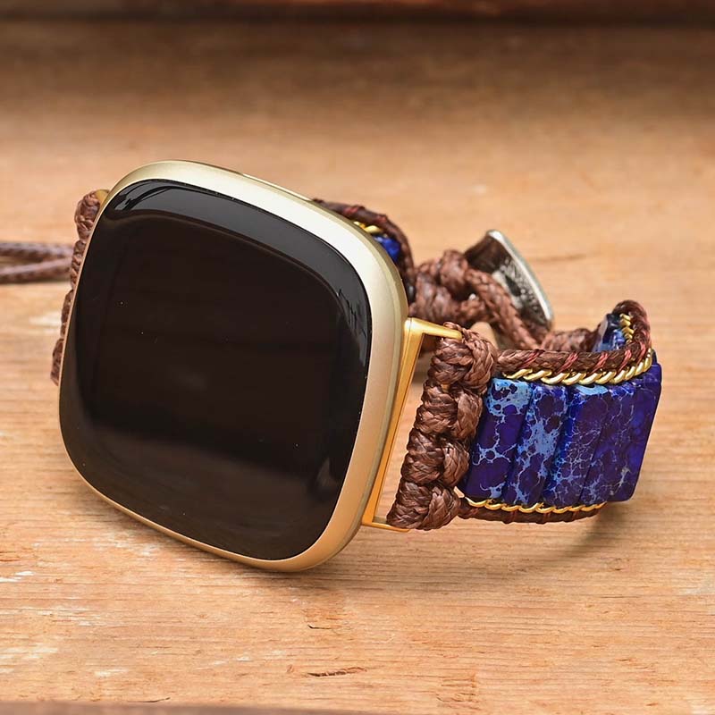 Azurblaues Jaspis-Armband für Fitbit Versa 1 & 2