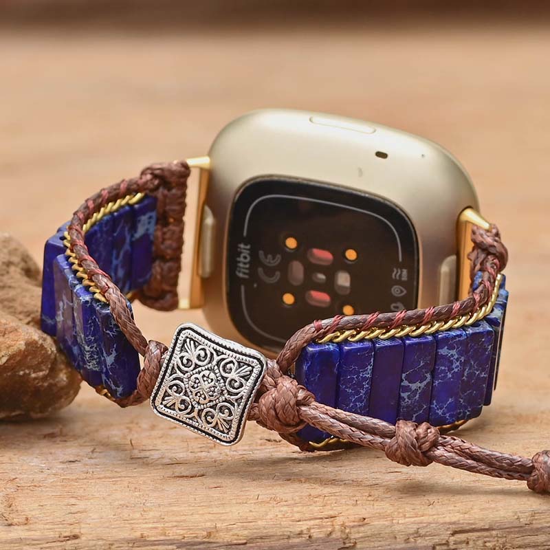 Azurblaues Jaspis-Armband für Fitbit Versa 1 & 2