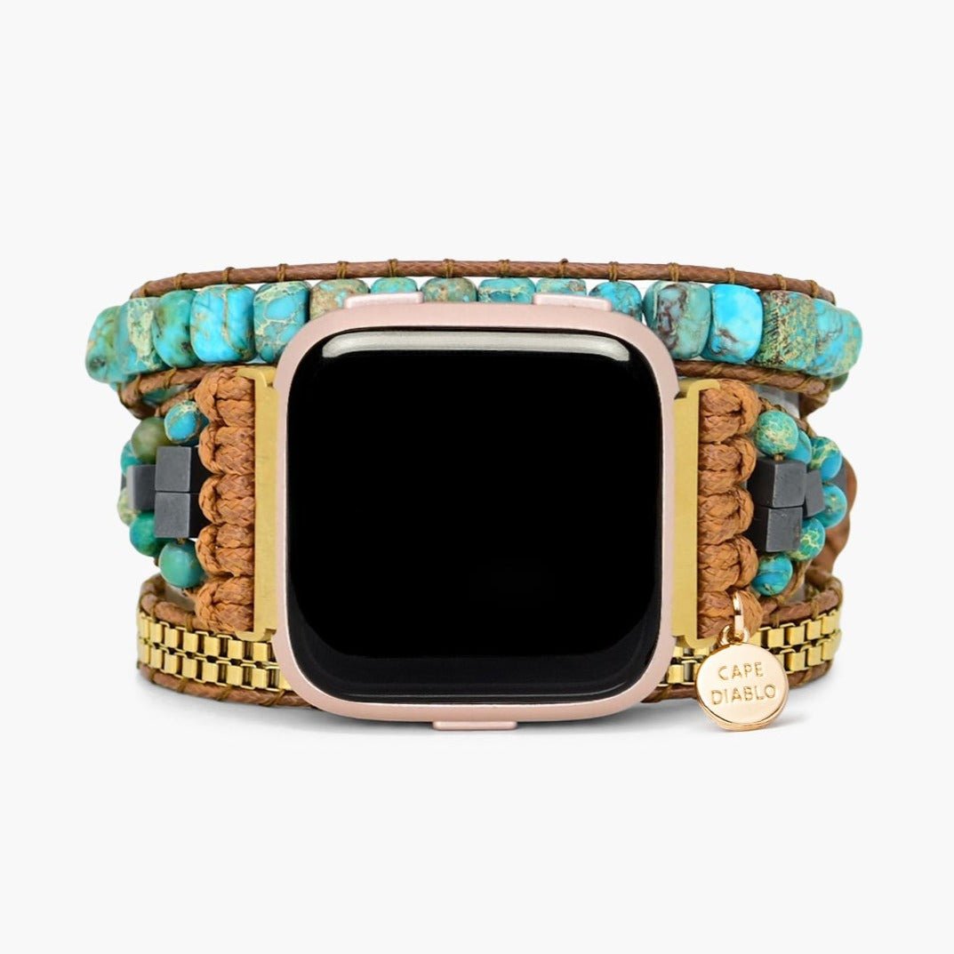 Turquoise Calming Energy Fitbit Versa 2 Watch Strap - Cape Diablo
