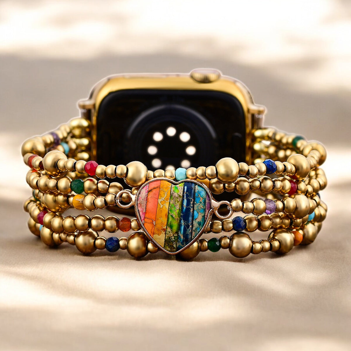 Golden Essence Heart Stretch Apple Watch Armband