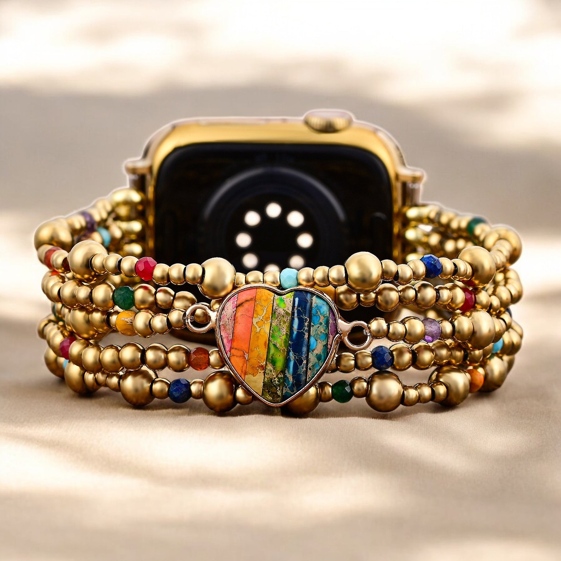 Golden Essence Heart Stretch Apple Watch Armband