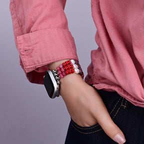Ruby Blush Stone Stretch Apple Watch Armband