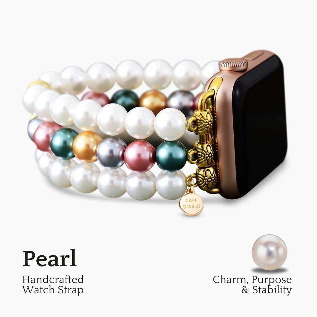 Pearl Garden Stretch-Apple-Watch-Armband 