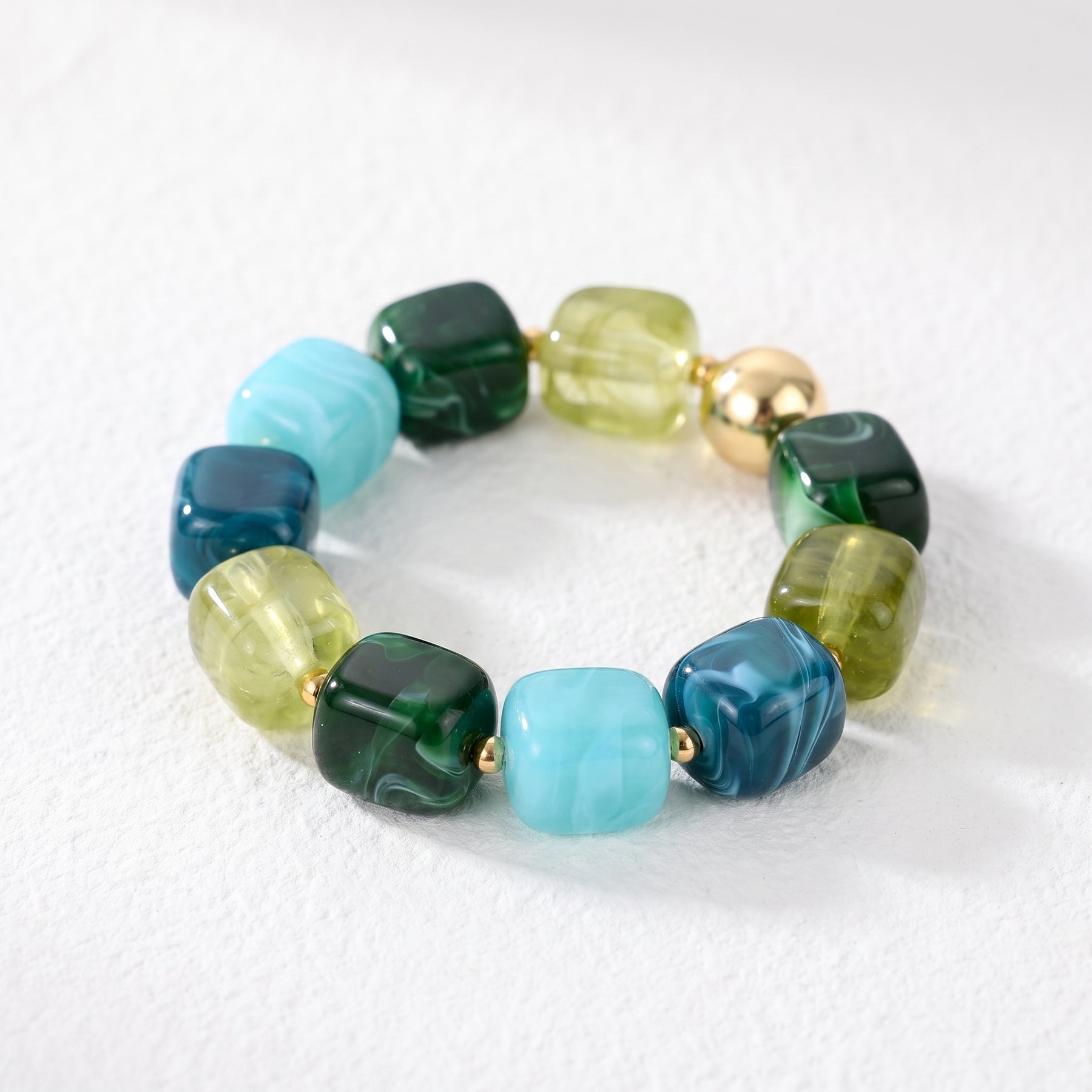 Grünes Gezeiten-Mix-Klobiges Armband