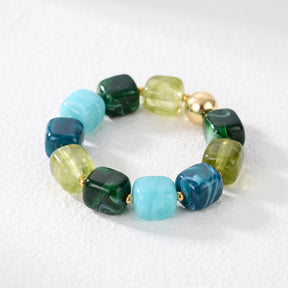 Grünes Gezeiten-Mix-Klobiges Armband