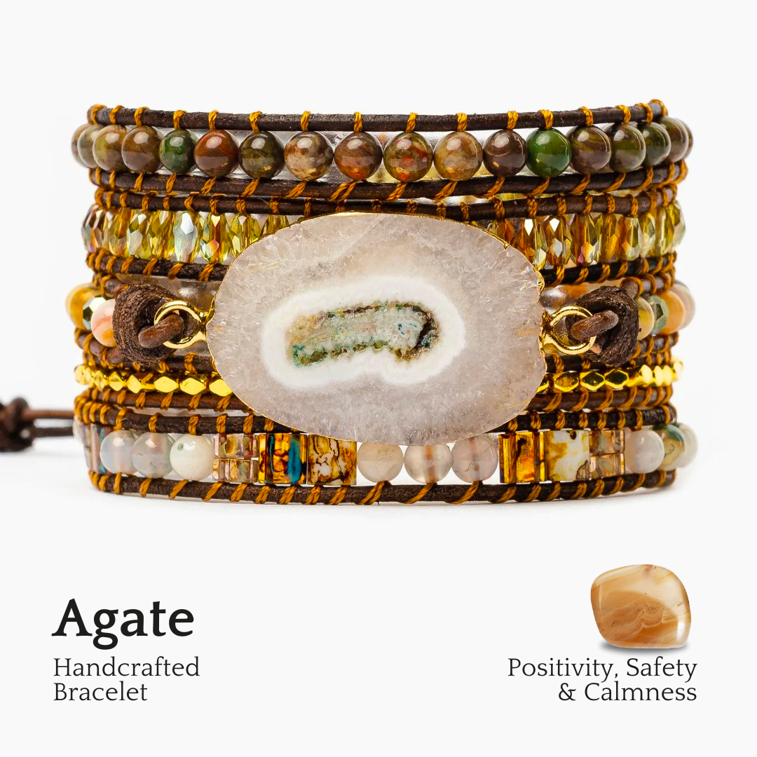 Mondlicht-Göttin Achat Wickelarmband