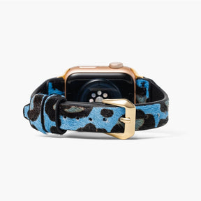 Wildes Azurblaues Lederarmband Apple Watch