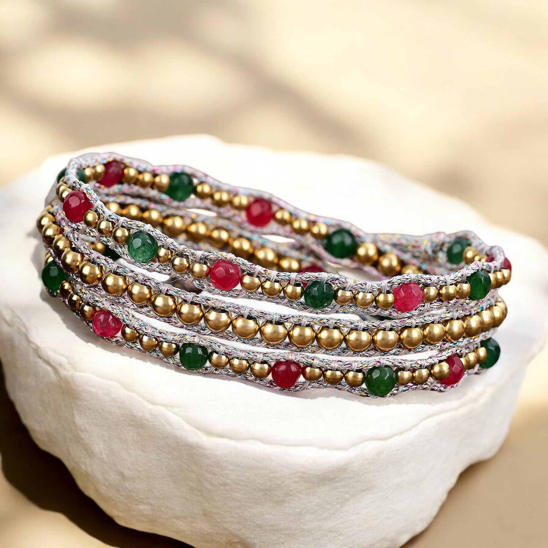 Fröhliches Weihnachtsstrahl Wickelarmband
