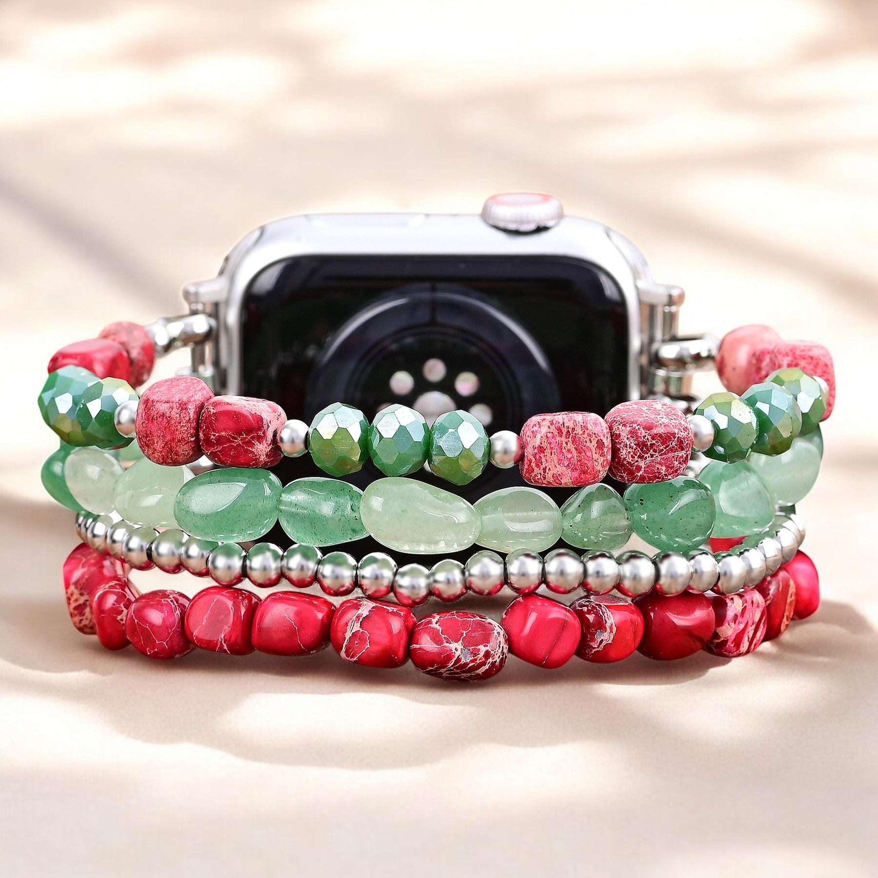 Evergreen Silber Eleganz Weihnachts Apple Watch Armband