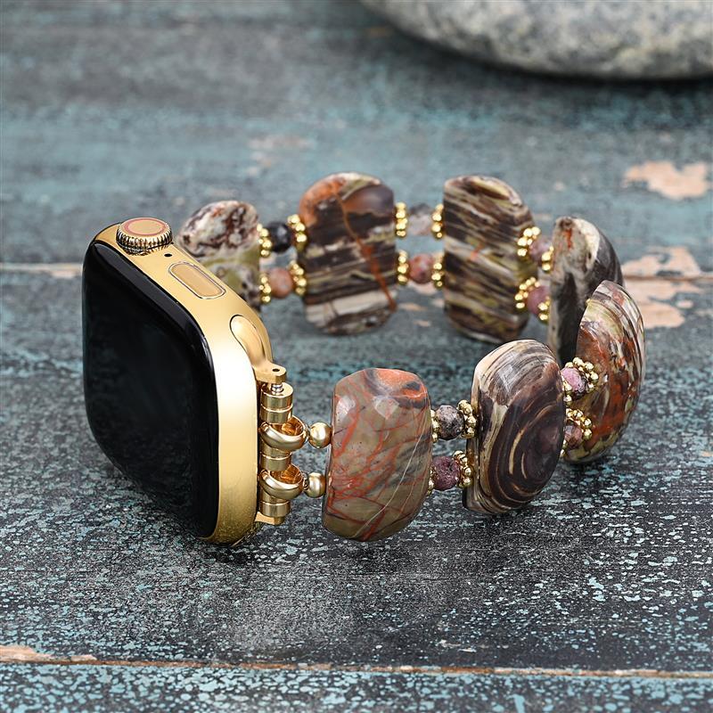 Desert Horizon Jaspis Dehnbares Apple Watch Armband
