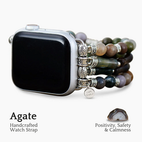 Vintage Achat Stretch Apple Watch Armband