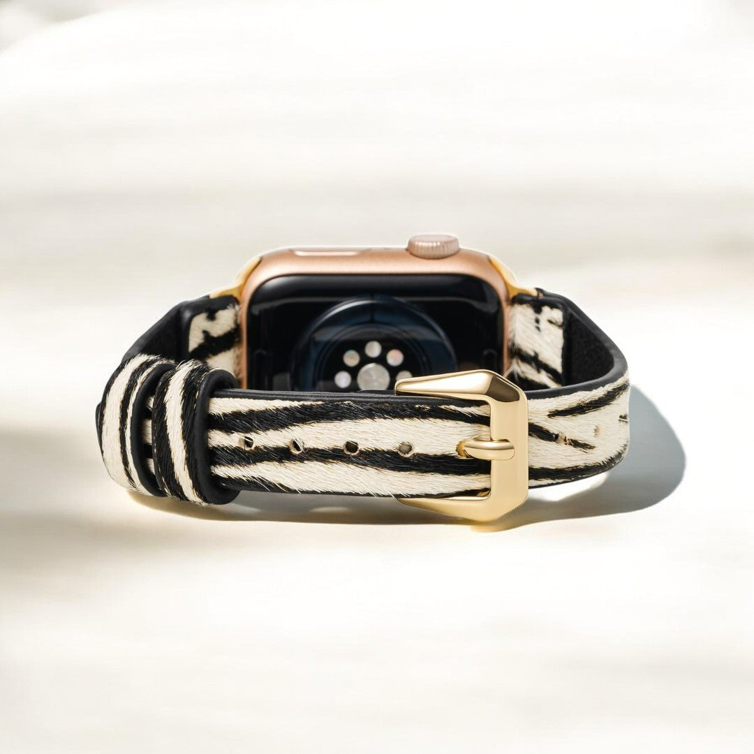Zebra Luxe Leder Apple Watch Armband