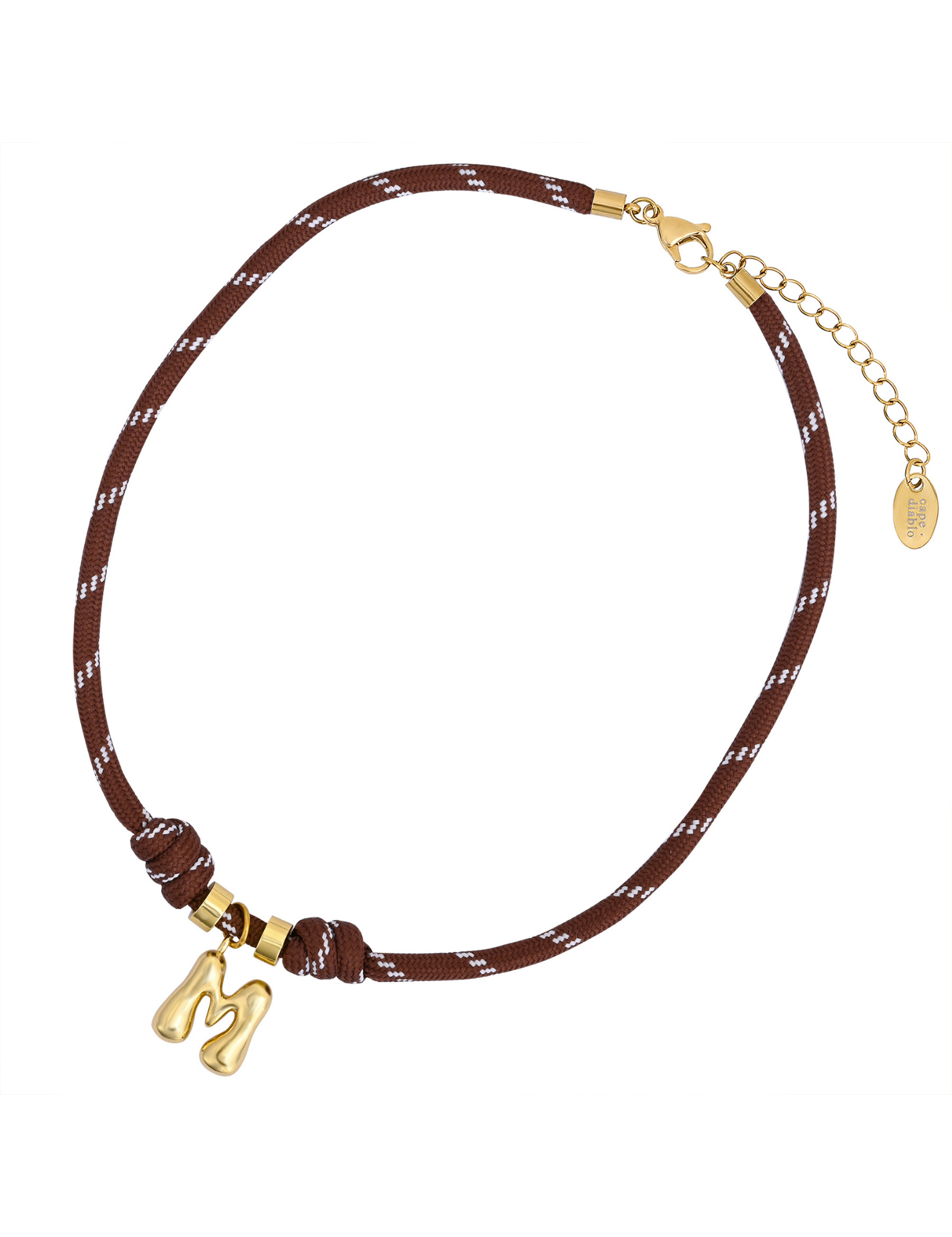 Goldene Bubble Letter Seil Halskette