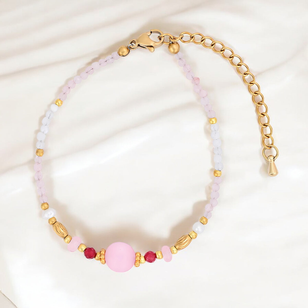 Mitternachts-Achat-Lotus-Armband