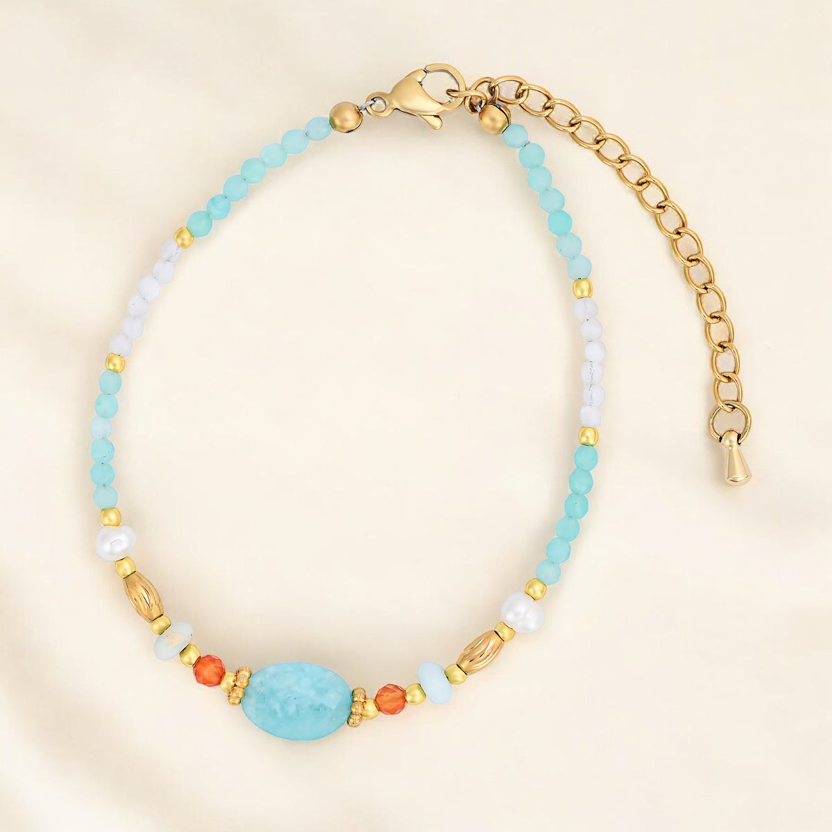 Mitternachts-Achat-Lotus-Armband