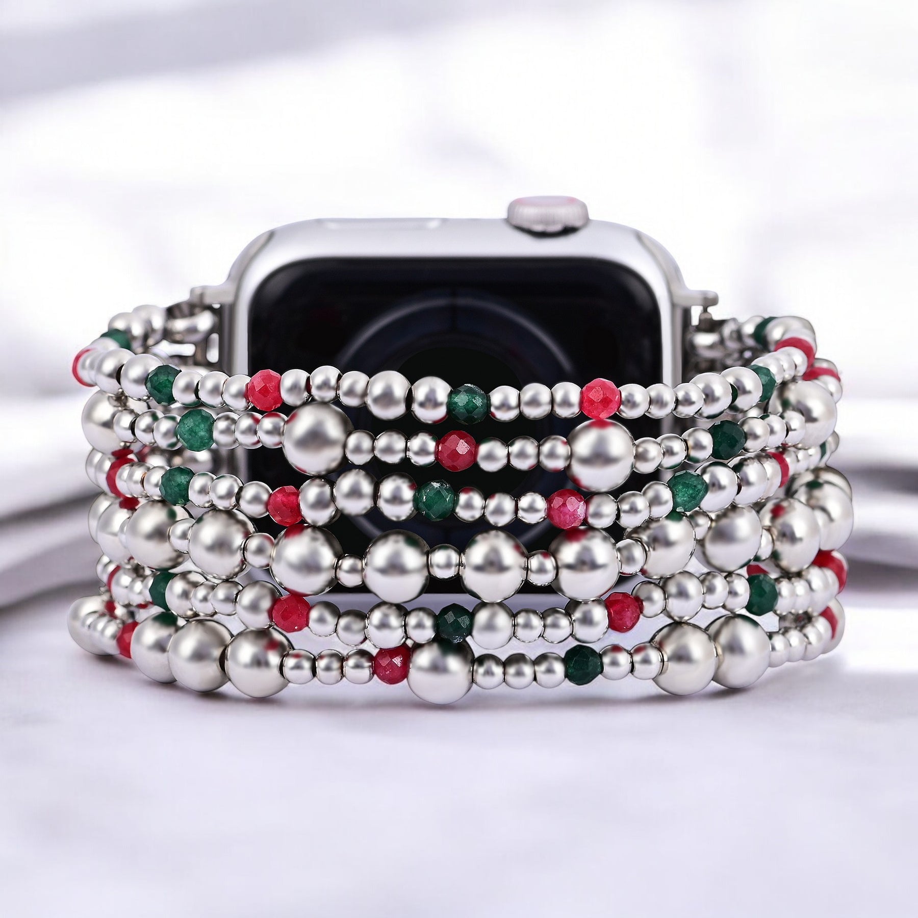 Weihnachts-Silberzauber Apple Watch Armband