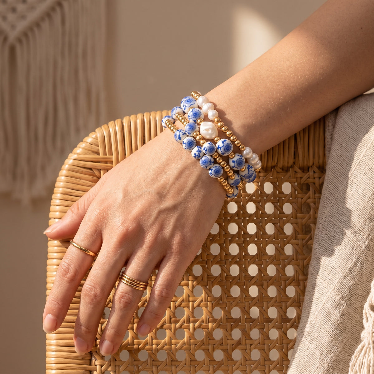 Porcelain Garden Blue Blossom Armbandset