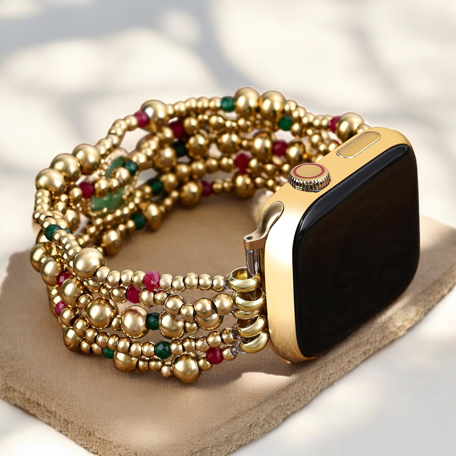 Merry Clover Gold Stretch Apple Watch Armband