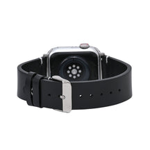 Herren schwarzes Lederarmband für Apple Watch