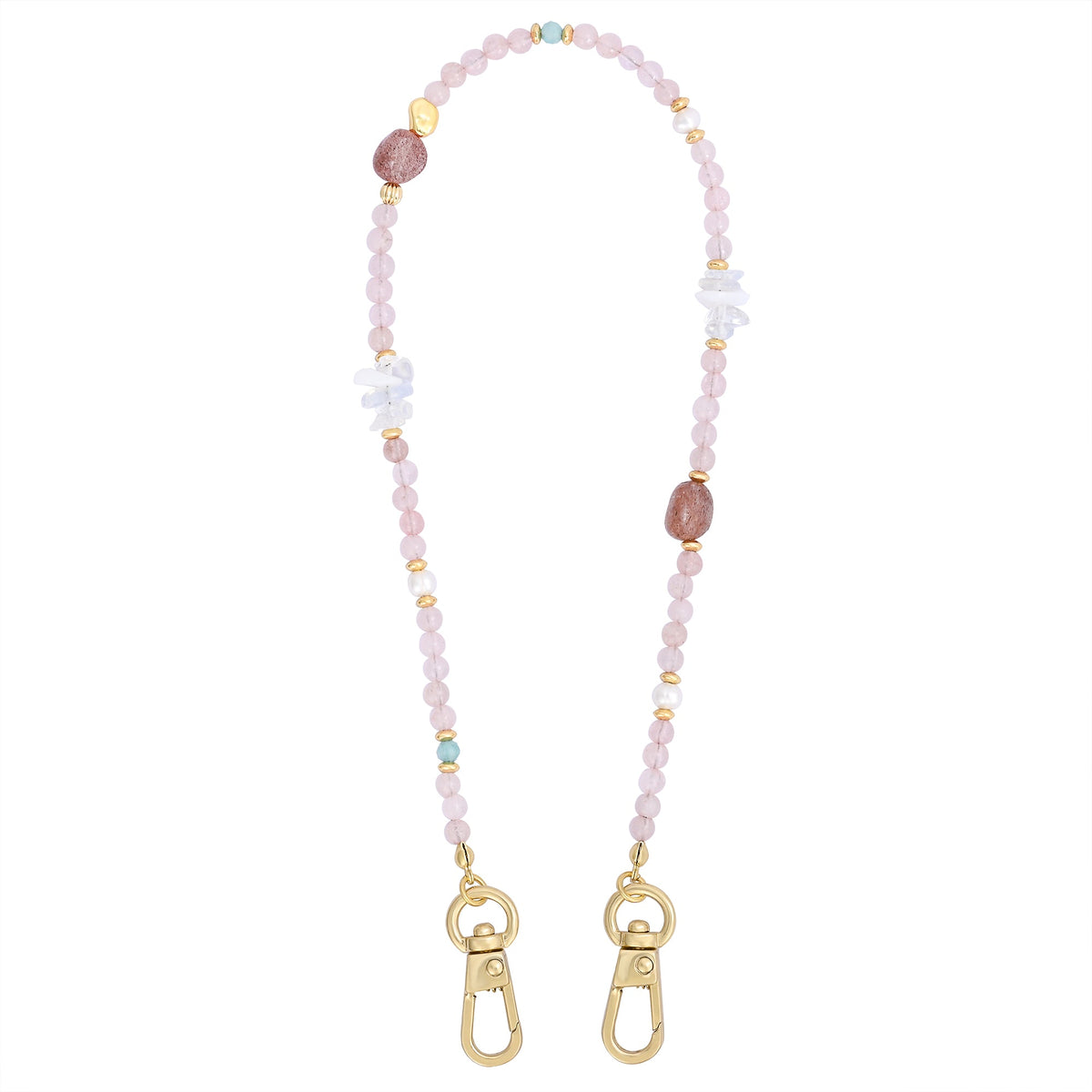 Rosenquarz Charm Telefonkette