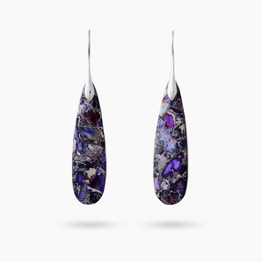 Purple Terrain Jasper Drop Earrings