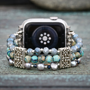 Artisanaler Jasper Nomadic Stretch Apple Watch Armband